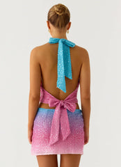 One More Time Sequin Knit Top - Disco Ombre