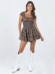 The Love Galore Romper Brown Floral