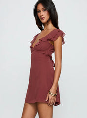 I Guess So Mini Dress Currant