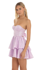 Jacquard Corset Mini Dress in Lilac