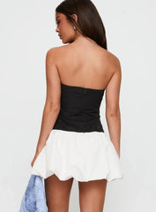 Delicacies Bubble Hem Mini Dress Black / White