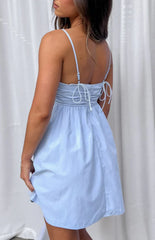 Bodie Blue Babydoll Mini Dress