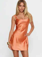 Kalie Frill Mini Dress Orange