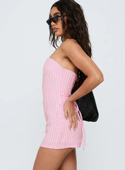Yumiko Strapless Playsuit Pink