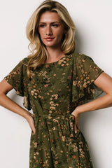 Laurel Midi Dress | Olive Floral