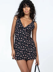 Nellie Mini Dress Black Floral
