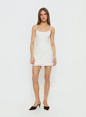 Alyra Embroidered Mini Dress White