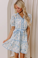 Sweet Embrace Floral Eyelet Mini Dress
