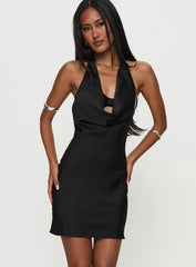 Tempeste Halter Mini Dress Black
