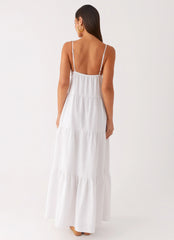 Lotty Linen Maxi Dress - White