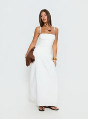 Erroll Drop Waist Knit Maxi Dress White