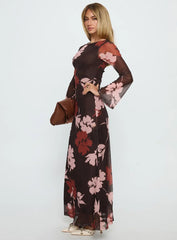 Istefania Long Sleeve Maxi Dress Multi