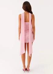 Kiesha Strapless Scarf Mini Dress - Pink