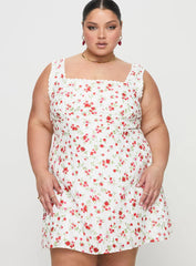 Dasha Mini Dress White Floral Curve