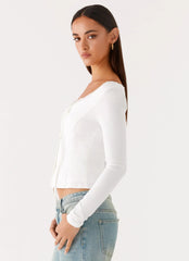 Moda Long Sleeve Top - White