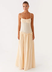 Jacinda Drop Waist Maxi Dress - Cream