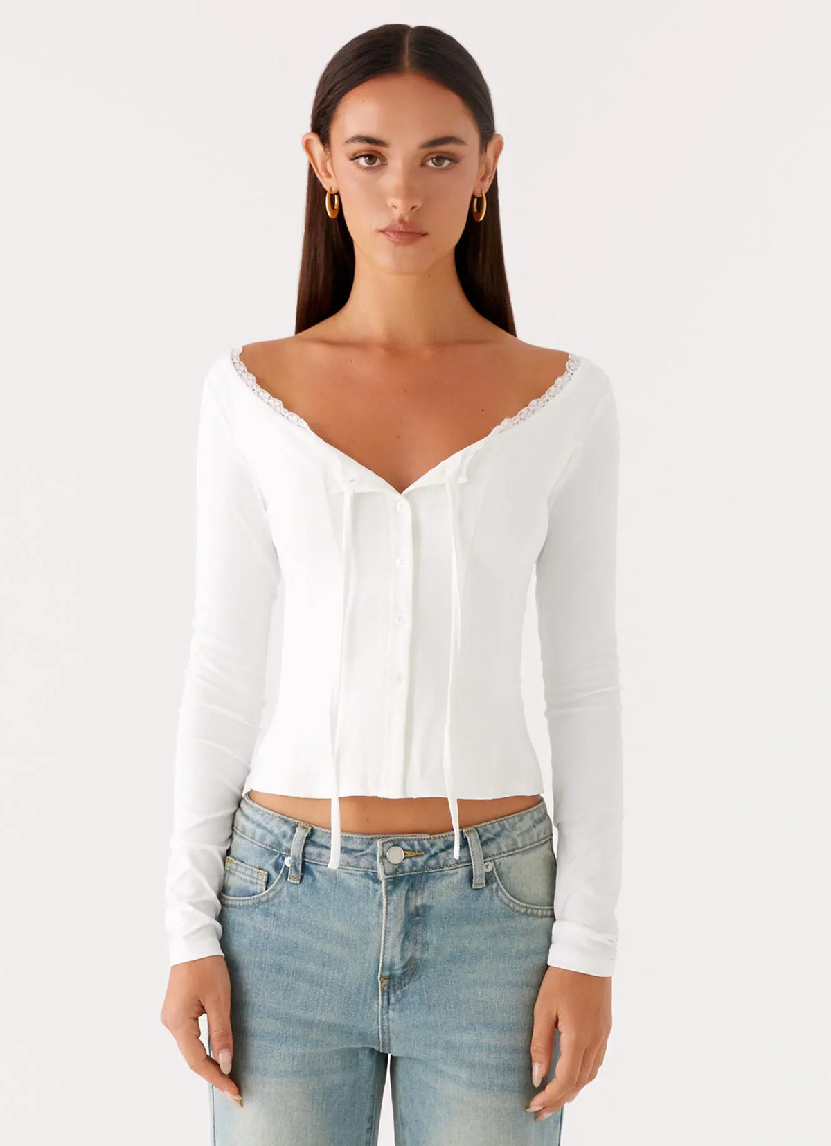 Moda Long Sleeve Top - White