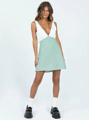 Nellie Mini Dress Mint Polka Dot