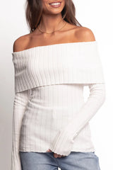 Inora Off Shoulder Knit Top - White