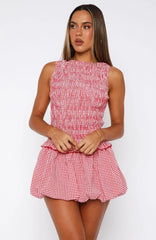 Mad If You Go Mini Dress Red Gingham