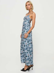 Ravia Maxi Dress Blue / Floral