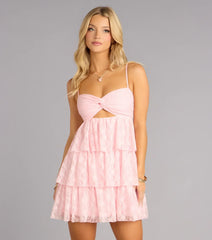 Sweet With Intent Lace Tiered Mini Dress
