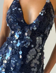Zana Mini Dress - Navy Sequin