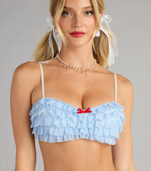 Kansas Dreamer Gingham Bra Top