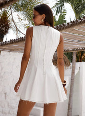 Composure Pleat Mini Dress White