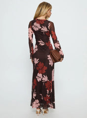 Istefania Long Sleeve Maxi Dress Multi